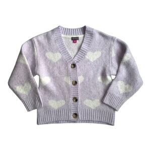 Vince Camuto Girl's Long Sleeve Soft Knit Heart Sweater - Size Small (6/6X)